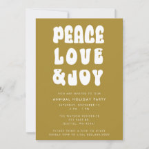 Green Retro Groovy Peace Liebe Joy Holiday