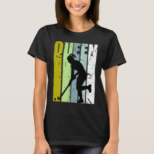 Green Retro Hockey Queen Birthday Competition Coac T-Shirt