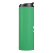 Green Retro Minimalistisch Moderne Monogram Name T Thermosbecher (Nach links gedreht)