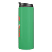 Green Retro Minimalistisch Moderne Monogram Name T Thermosbecher (Nach rechts gedreht)