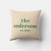 Green Retro modern minimalistisch Kissen (Rückseite)