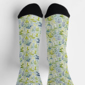 Green Retro Mushroom Socken (Oben)