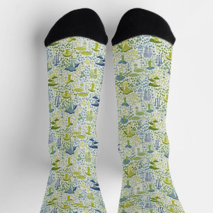 Green Retro Mushroom Socken