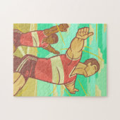 Green Retro Soccer Aesthetic Sport Illustration Puzzle (Horizontal)
