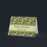 Green Retro Son Birthday Karte<br><div class="desc">Geburtstagskarte für den Sohn mit lustigen grünen Retromustern und nachdenklichem Vers.</div>