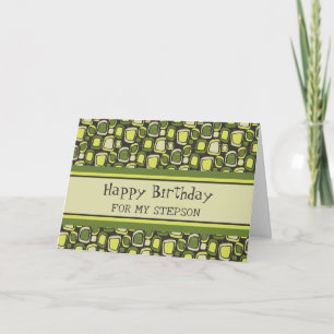 Green Retro Stepson Birthday Karte