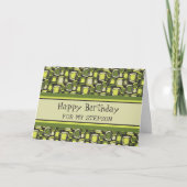 Green Retro Stepson Birthday Karte (Vorderseite)