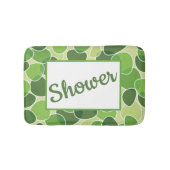 Green Retro-Style Ovals Customizable Badematte (Vorderseite)