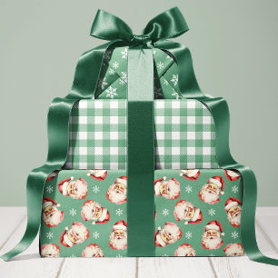 Green Retro Vintag Weihnachten Geschenkpapier Set