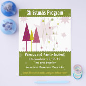 Green Retro Weihnachtsprogramm Flyer (Einzeln)