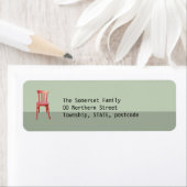 Green Return-Address-Label für den roten Stuhl (Insitu)