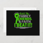 Green Ribbon Cancer Survivor Friends Family Faith Einladungspostkarte (Vorne/Hinten)