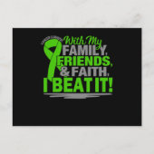 Green Ribbon Cancer Survivor Friends Family Faith Einladungspostkarte (Vorderseite)