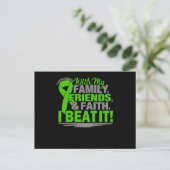 Green Ribbon Cancer Survivor Friends Family Faith Einladungspostkarte (Stehend Vorderseite)