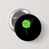 Green Ribbon Daisy Faith Mental Health Awareness M Button (Vorne & Hinten)