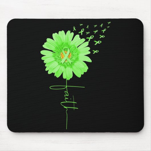 Green Ribbon Daisy Faith Mental Health Awareness M Mousepad (Vorne)