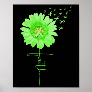 Green Ribbon Daisy Faith Mental Health Awareness M Poster