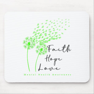 Green Ribbon Dandelion Faith Hope Mental Health Aw Mousepad