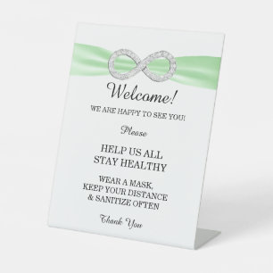 Green Ribbon Diamond Unendlichkeit Hochzeitssicher Sockelschild