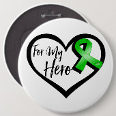 Green Ribbon für meinen Helden Button (Vorne & Hinten)