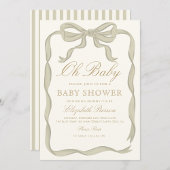 Green Ribbon Gender Neutral Baby Dusche Einladung