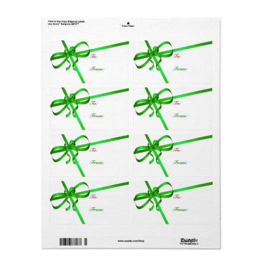Green Ribbon Gift Tags (Vorne)