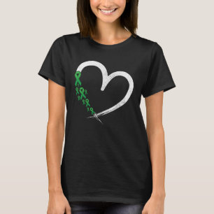 Green Ribbon Herz Mental Health Matches Bewusstsei T-Shirt