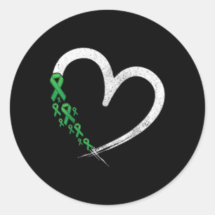 Green Ribbon Herz Psychische Gesundheit S Sensibil Runder Aufkleber