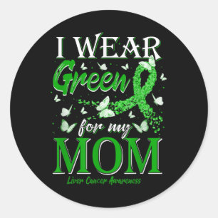 Green Ribbon ich tragen Grün für meine Mama Leberk Runder Aufkleber