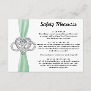 Green Ribbon Infinity Heart Safety Measures Begleitkarte
