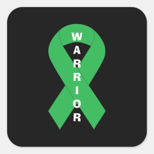 Green Ribbon Mental Health Awareness Warrior Quadratischer Aufkleber