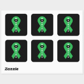 Green Ribbon Mental Health Awareness Warrior Quadratischer Aufkleber (Blatt)