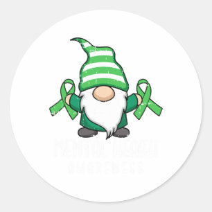 Green Ribbon Mental Health Awareness Warrior Runder Aufkleber