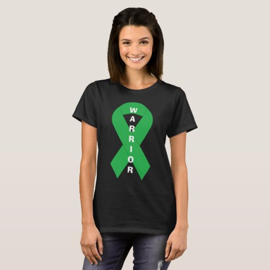 Green Ribbon Mental Health Awareness Warrior T-Shirt (Vorne ganz)