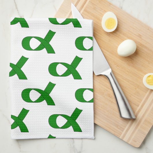 Green Ribbon-Muster Geschirrtuch (Viertel Falte)