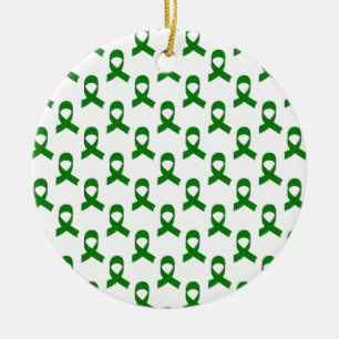 Green Ribbon-Muster Keramik Ornament