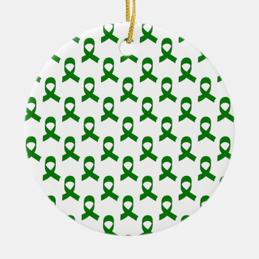 Green Ribbon-Muster Keramik Ornament (Vorne)