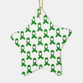 Green Ribbon-Muster Keramik Ornament (Links)