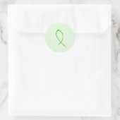 Green Ribbon Runder Aufkleber (Tasche)