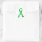 Green Ribbon Runder Aufkleber (Tasche)