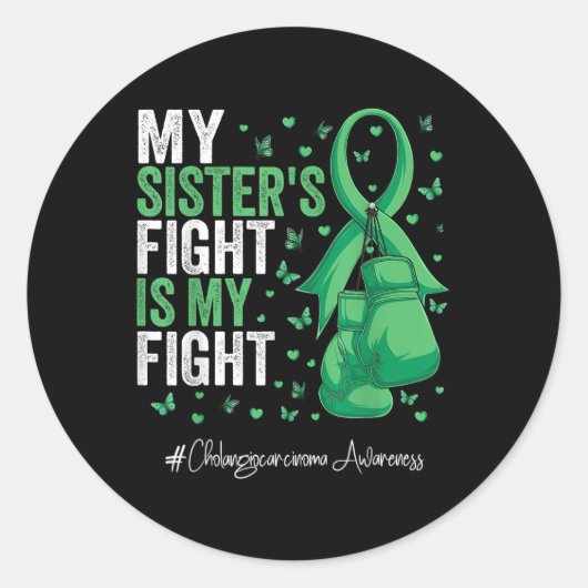 Green Ribbon Schwester Cholangiocarcinoma Bewussts Runder Aufkleber (Vorderseite)