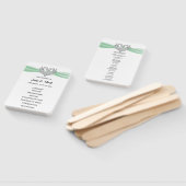 Green Ribbon Silver Swan Wedding Program Fans Fächer (Non-assembled)