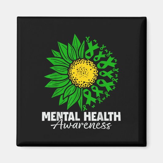 Green Ribbon Sonnenblume Wom Magnet (Vorne)