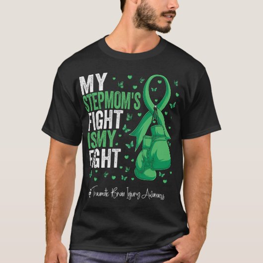 Green Ribbon Stepmutter Traumatisches Gehirn Verle T-Shirt (Vorderseite)