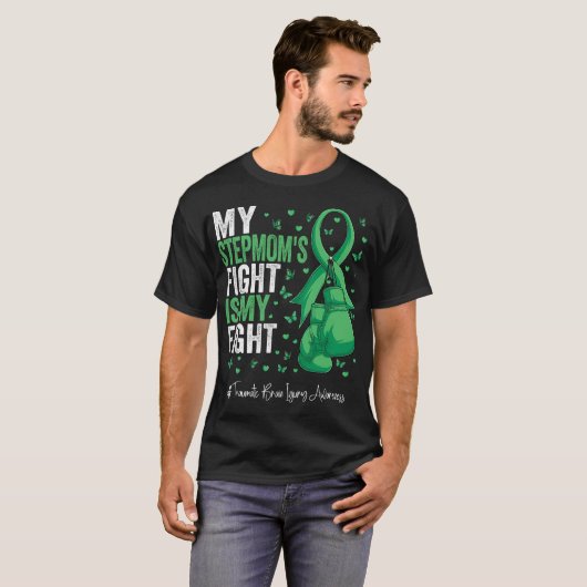 Green Ribbon Stepmutter Traumatisches Gehirn Verle T-Shirt (Vorne ganz)