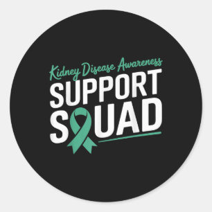 Green Ribbon Support Squad für Nierenerkrankungen Runder Aufkleber