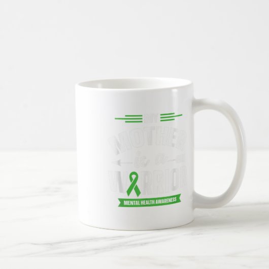 Green Ribbon Warrior & amp; Unterstützer - Mental Kaffeetasse (Rechts)