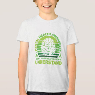 Green Ribbon Warrior & amp; Unterstützer - Mental  Tri-Blend Shirt