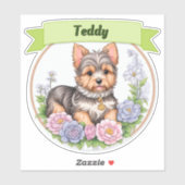 Green Ribbon, Yorkshire & bunte Blume nach Maß Aufkleber (Blatt)