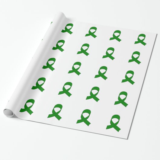 Green Ribbon Zeichnend Geschenkpapier (Ungerollt)